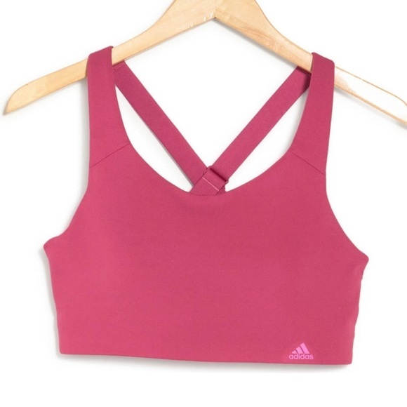 Adidas Women's Wild Pink High Support Ultimate Stretchy Sports Bra Size 34B - Picture 3 of 4
